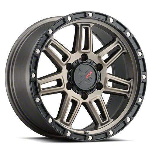 DX4 Wheels Rebel Matte Bronze with Black Ring Wheel; 15x8 (97-06 Jeep Wrangler TJ)