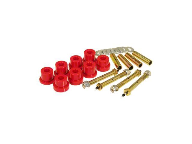 Front and Rear Main Spring Eye Bushing Kit; Red (76-86 Jeep CJ7)