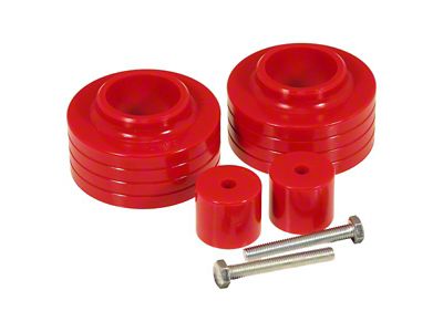 Front Coil Spring Isolator Kit; 1-Inch; Red (97-06 Jeep Wrangler TJ)