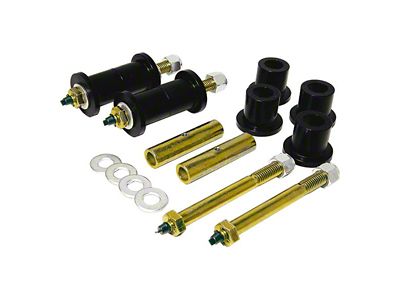 Front or Rear Upper and Lower Shackle Bushing Kit; Black (87-95 Jeep Wrangler YJ)