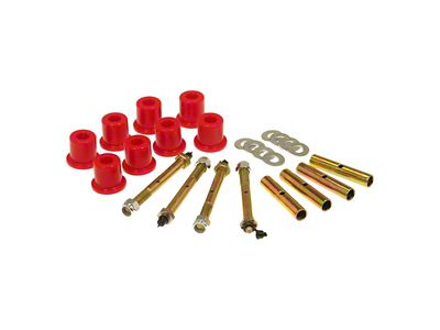 Front Upper and Lower Front Shackle Bushing Kit; Red (76-86 Jeep CJ7)