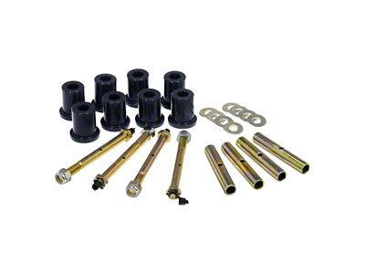 Rear Upper and Lower Front Shackle Bushing Kit; Black (76-86 Jeep CJ7)