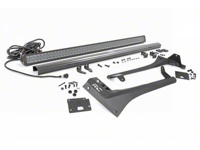 Rough Country 50-Inch Spectrum Series Dual Row Straight LED Light Bar with Upper Windshield Mounting Brackets (20-24 Jeep Gladiator JT, Excluding Mojave)