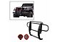 Grille Guard with 7-Inch Red Round LED Lights; Black (07-18 Jeep Wrangler JK)