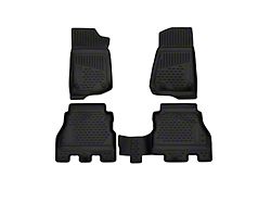 OMAC All Weather Molded 3D Front and Rear Floor Liners; Black (18-23 Jeep Wrangler JL 4-Door, Excluding 4xe)