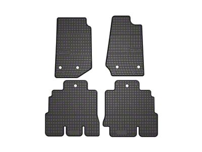 OMAC All Weather Rubber Front and Rear Floor Liners; Black (18-24 Jeep Wrangler JL 4-Door, Excluding 4xe & Rubicon)