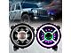 9-Inch RGB LED Headlights with Bluetooth Control; Black Housing; Clear Lens (18-24 Jeep Wrangler JL)