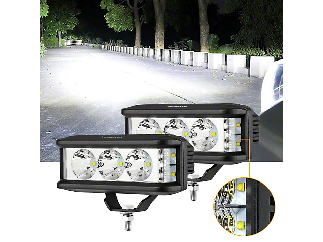 5-Inch Side Shooter White LED Light Bar; Spot Beam (Universal; Some Adaptation May Be Required)