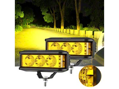 5-Inch Side Shooter Yellow LED Light Bar; Spot Beam (Universal; Some Adaptation May Be Required)