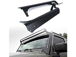 50-Inch Straight Light Bar Windshield Mounting Brackets; Textured Black (97-06 Jeep Wrangler TJ)