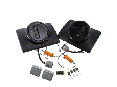 Integrated LED Tail Lights; Black Housing; Smoked Lens (07-18 Jeep Wrangler JK)