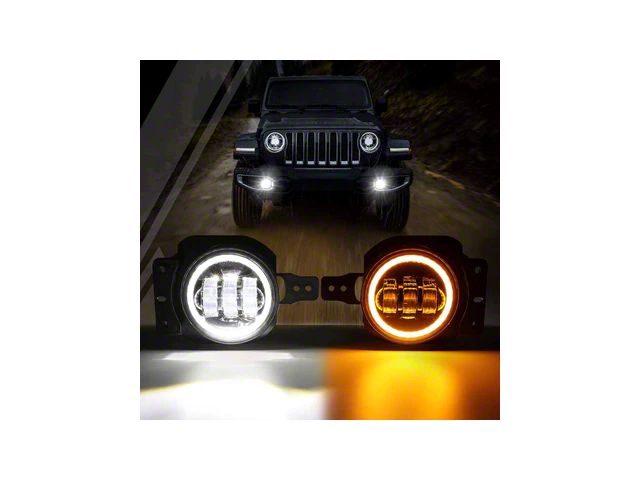 4-Inch LED Fog Lights with DRL and Amber Turn Signal (18-24 Jeep Wrangler JL)