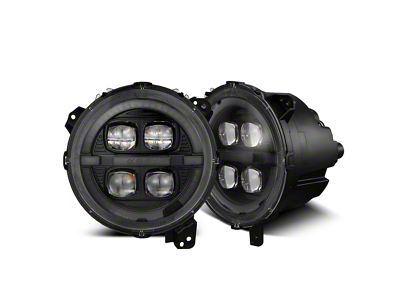 AlphaRex NOVA-Series LED Projector Headlights; Alpha Black Housing; Clear Lens (18-23 Jeep Wrangler JL)