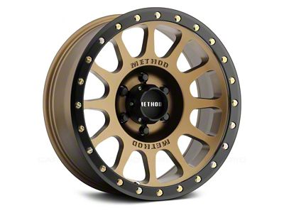 Method Race Wheels MR305 NV Bronze with Matte Black Lip Wheel; 17x8.5 (20-23 Jeep Gladiator JT)