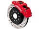 Wilwood AERO6-DM Front Big Brake Kit with 13.38-Inch Drilled and Slotted Rotors; Red Calipers (18-24 Jeep Wrangler JL)