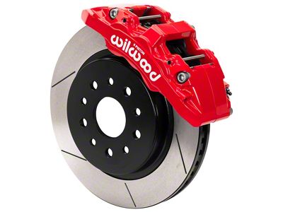 Wilwood AERO6-DM Front Big Brake Kit with 13.38-Inch Slotted Rotors; Red Calipers (18-23 Jeep Wrangler JL)