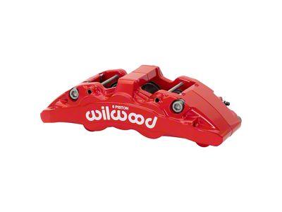 Wilwood AeroDM Forged Six Piston Front Brake Caliper; Driver Side; Red (20-23 Jeep Gladiator JT)