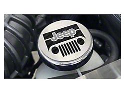 Underhood Dress-up Caps with Jeep Logo; Black Carbon Fiber Inlay; 5-Piece Kit (07-18 Jeep Wrangler JK)
