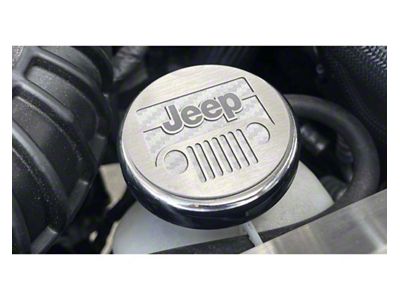 Underhood Dress-up Caps with Jeep Logo; White Carbon Fiber Inlay; 5-Piece Kit (07-18 Jeep Wrangler JK)