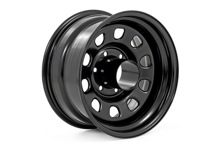 Rough Country Steel Gloss Black Wheel; 15x8 (76-86 Jeep CJ7)