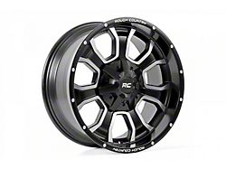 Rough Country One-Piece Series 93 Gloss Black Machined Wheel; 20x9 (97-06 Jeep Wrangler TJ)