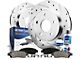 Drilled and Slotted Brake Rotor, Pad, Brake Fluid and Cleaner Kit; Rear (07-18 Jeep Wrangler JK)