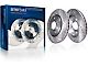 Drilled and Slotted Brake Rotor, Pad, Hub Assembly, Brake Fluid and Cleaner Kit; Front and Rear (07-18 Jeep Wrangler JK)