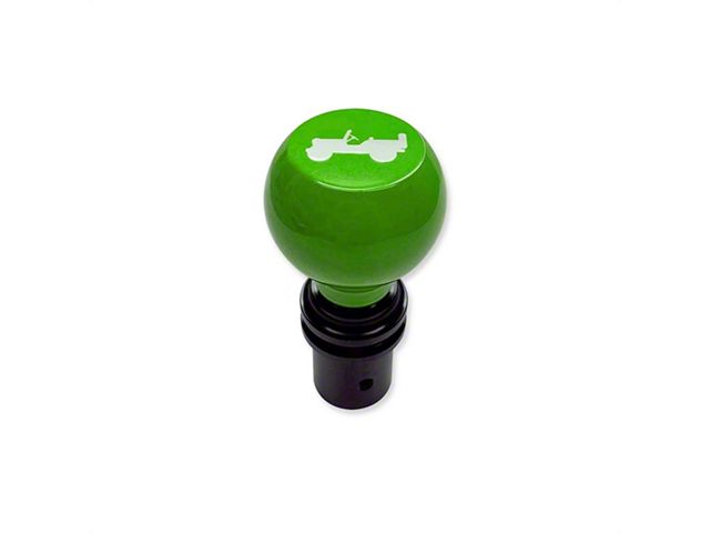 American Brothers Design Automatic Shift Knob with Bright White Jeep Logo; Black (18-24 Jeep Wrangler JL)