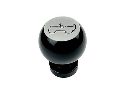American Brothers Design Manual Shift Knob with Engraved Jeep Logo; Black (18-24 Jeep Wrangler JL)