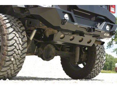 LoD Offroad Destroyer Rear Bumper Muffler Skid Plate; Black Texture (07-18 Jeep Wrangler JK)