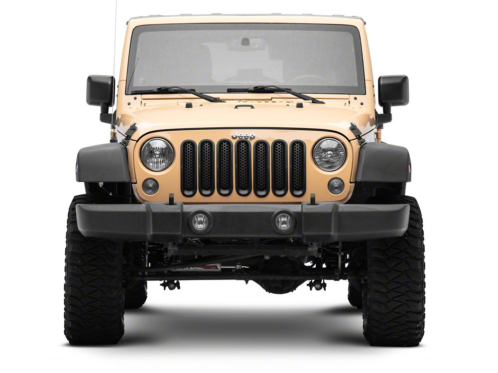 RedRock Mesh Grille Inserts; Matte Black (07-18 Jeep