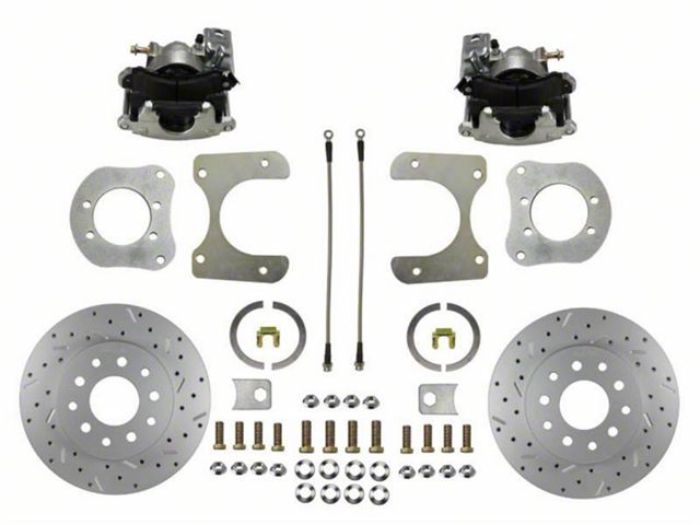 LEED Brakes Rear Disc Brake Conversion Kit with MaxGrip XDS Rotors; Zinc Plated Calipers (87-01 Jeep Cherokee XJ)