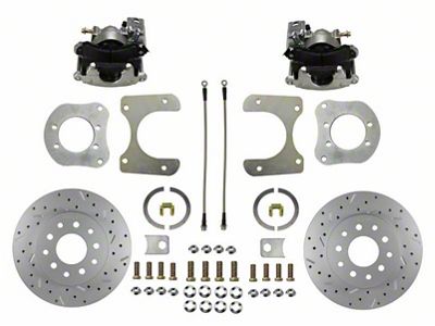 LEED Brakes Rear Disc Brake Conversion Kit with MaxGrip XDS Rotors; Zinc Plated Calipers (89-06 Jeep Wrangler YJ & TJ)