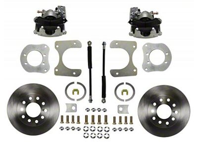 LEED Brakes Rear Disc Brake Conversion Kit with Vented Rotors; Zinc Plated Calipers (89-06 Jeep Wrangler YJ & TJ)