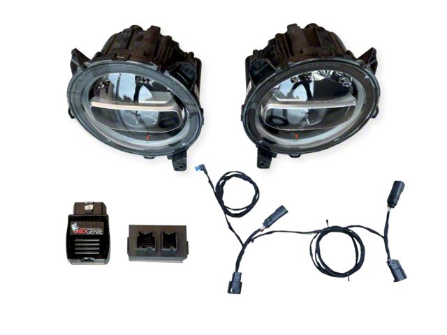 Infotainment Factory OEM LED Headlight Upgrade Kit; Black Housing; Clear Lens (18-24 Jeep Wrangler JL)