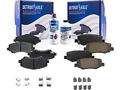 Ceramic Brake Pads with Brake Fluid and Cleaner; Front and Rear (07-18 Jeep Wrangler JK)