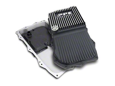 PPE Heavy-Duty Cast Aluminum Deep Transmission Pan; Brushed (18-23 2.0L or 3.0L EcoDiesel Jeep Wrangler JL w/ Automatic Transmission)