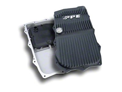 PPE Heavy-Duty Cast Aluminum Transmission Oil Pan; Black (18-23 3.6L Jeep Wrangler JL w/ Automatic Transmission)