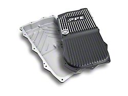 PPE Heavy-Duty Cast Aluminum Transmission Oil Pan; Brushed (20-23 3.0L EcoDiesel Jeep Gladiator JT w/ Automatic Transmission)