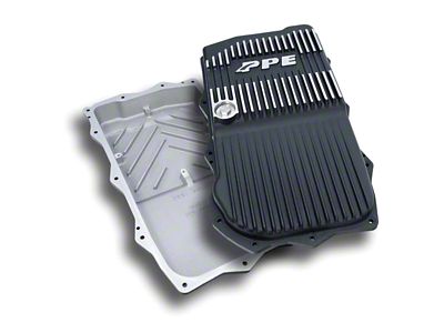 PPE Heavy-Duty Cast Aluminum Transmission Oil Pan; Brushed (20-23 3.6L Jeep Gladiator JT w/ Automatic Transmission)