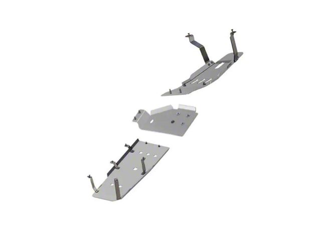ASFIR 4x4 3-Piece Skid Plate System; Bare Aluminum (20-24 3.0L EcoDiesel Jeep Wrangler JL)