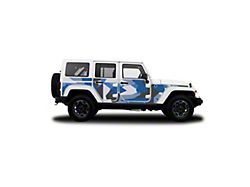 4x4 Attitude Action Shield Body Armor; Blue Splinter Camo (07-18 Jeep Wrangler JK 4-Door)