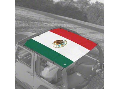 4x4 Attitude Sunshade; Mexican Flag (07-18 Jeep Wrangler JK 2-Door)