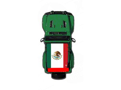 4x4 Attitude Sunshade; Mexican Flag (18-24 Jeep Wrangler JL 2-Door)
