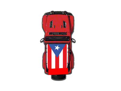 4x4 Attitude Sunshade; Puerto Rican Flag (18-24 Jeep Wrangler JL 2-Door)