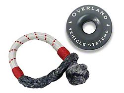 Overland Vehicle Systems 7/16-Inch Soft Shackle and Recovery Ring; Gray