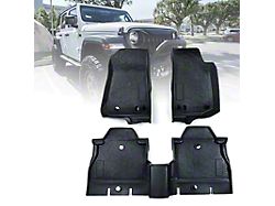 All Weather Rubber Front and Rear Floor Mats; Black (18-23 Jeep Wrangler JL 4-Door)