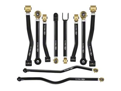 Core 4x4 Camp Series Adjustable Upper and Lower Control Arm and Track Bar Kit (07-18 Jeep Wrangler JK)