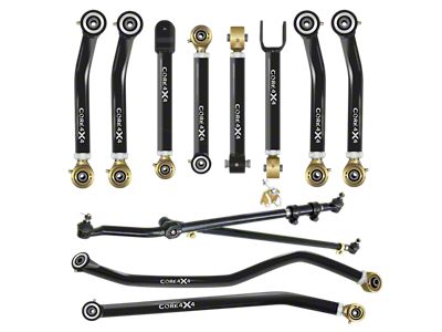 Core 4x4 Crawl Series Adjustable Upper and Lower Control Arm, Track Bar and Currectlync Kit (97-06 Jeep Wrangler TJ)