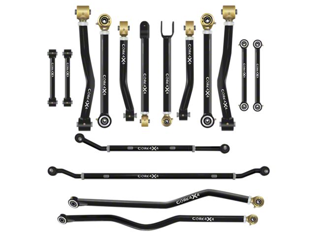 Core 4x4 Crawl Series Adjustable Upper and Lower Control Arm, Track Bar, 2.5-Ton Steering and End Link Kit (07-18 Jeep Wrangler JK)